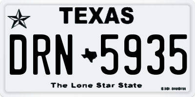 TX license plate DRN5935