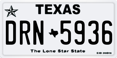 TX license plate DRN5936