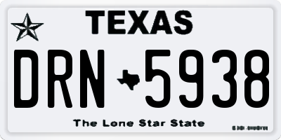 TX license plate DRN5938