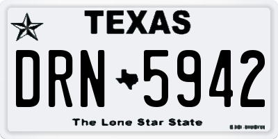 TX license plate DRN5942