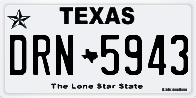 TX license plate DRN5943
