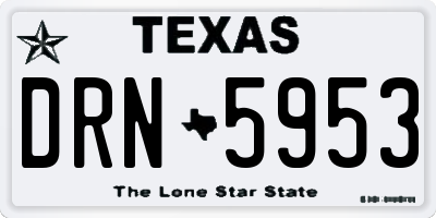 TX license plate DRN5953