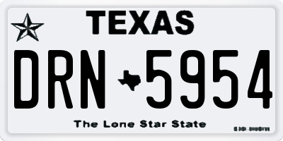 TX license plate DRN5954