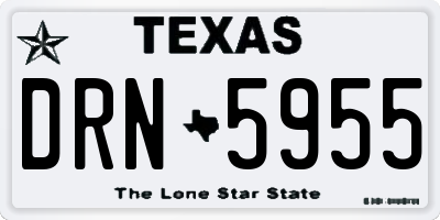 TX license plate DRN5955