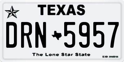 TX license plate DRN5957