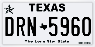 TX license plate DRN5960