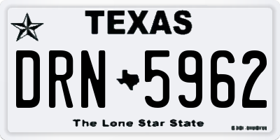 TX license plate DRN5962