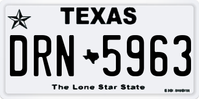 TX license plate DRN5963