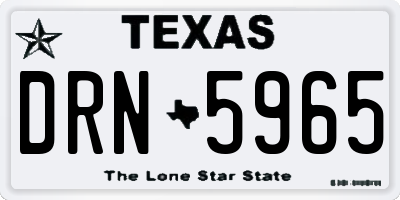 TX license plate DRN5965