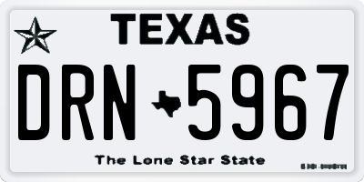 TX license plate DRN5967