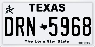 TX license plate DRN5968