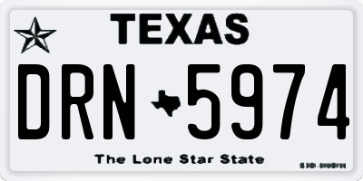 TX license plate DRN5974