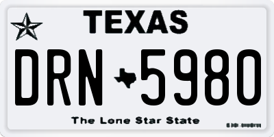 TX license plate DRN5980