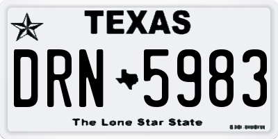 TX license plate DRN5983