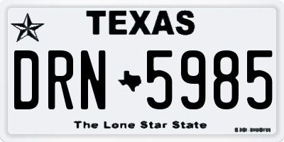 TX license plate DRN5985