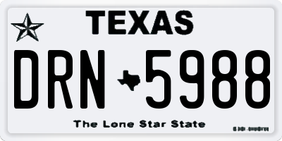 TX license plate DRN5988