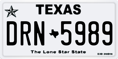 TX license plate DRN5989