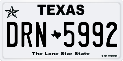 TX license plate DRN5992