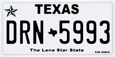 TX license plate DRN5993