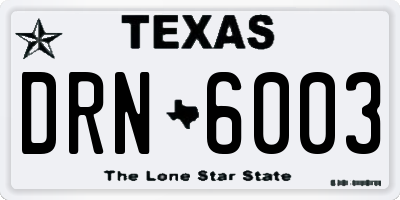 TX license plate DRN6003