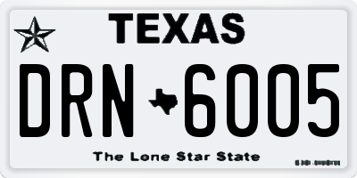 TX license plate DRN6005