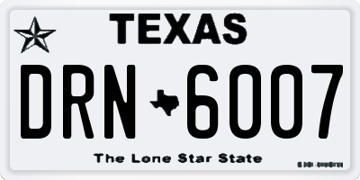 TX license plate DRN6007