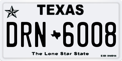 TX license plate DRN6008