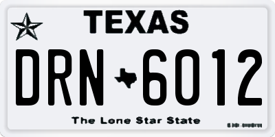 TX license plate DRN6012