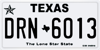 TX license plate DRN6013