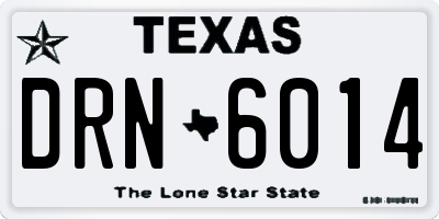 TX license plate DRN6014