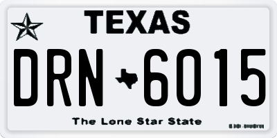 TX license plate DRN6015