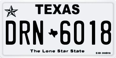 TX license plate DRN6018