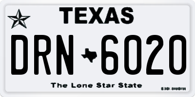 TX license plate DRN6020