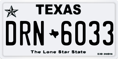 TX license plate DRN6033