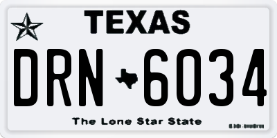 TX license plate DRN6034