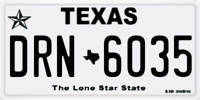 TX license plate DRN6035
