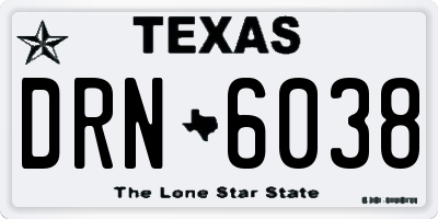 TX license plate DRN6038