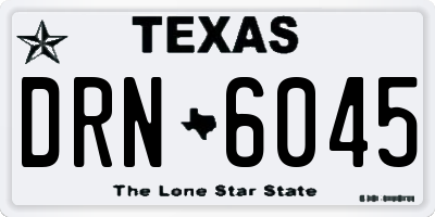 TX license plate DRN6045