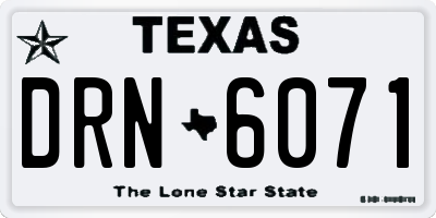 TX license plate DRN6071