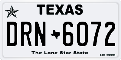 TX license plate DRN6072