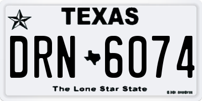 TX license plate DRN6074
