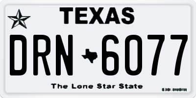 TX license plate DRN6077