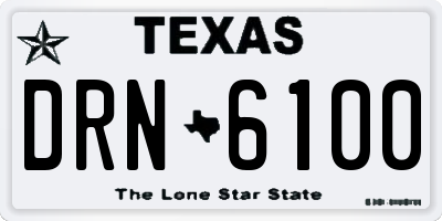 TX license plate DRN6100