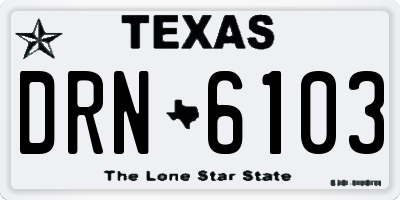 TX license plate DRN6103