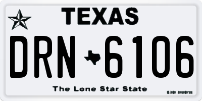 TX license plate DRN6106