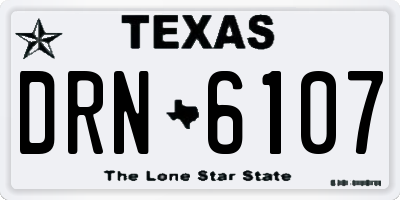 TX license plate DRN6107