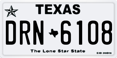 TX license plate DRN6108