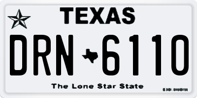 TX license plate DRN6110
