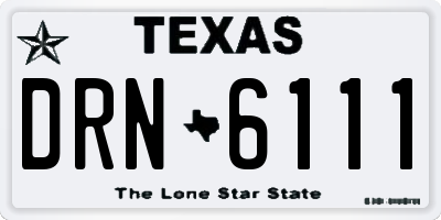 TX license plate DRN6111