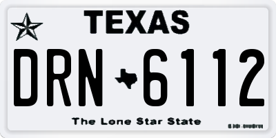 TX license plate DRN6112